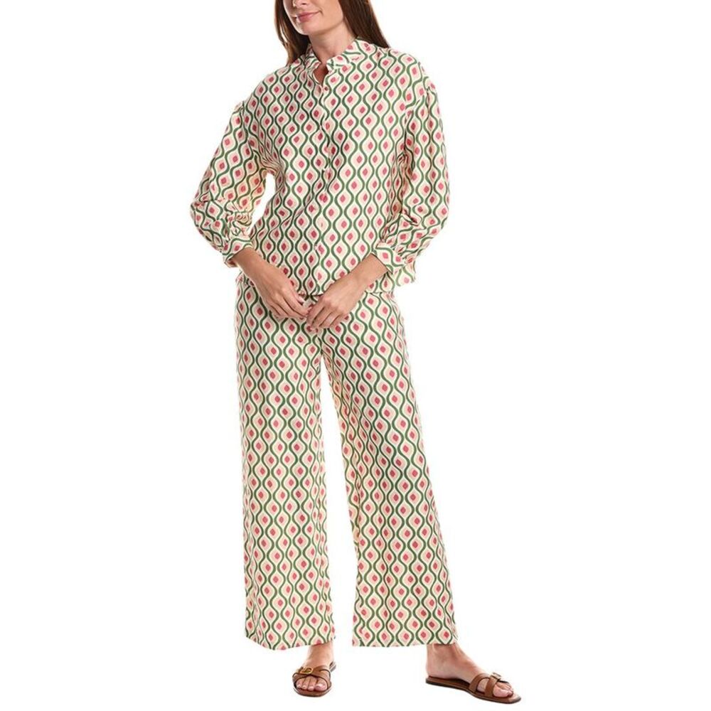 Anna Kay Womens 2Pc Margotte Top & Pant Set, Green